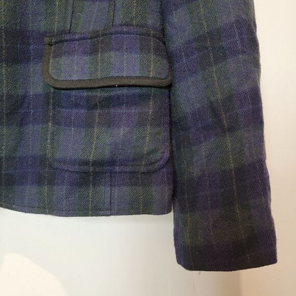 Liz Claiborne Vintage Green Tartan Plaid Dark Academia Blazer Size Small - Picture 6 of 10